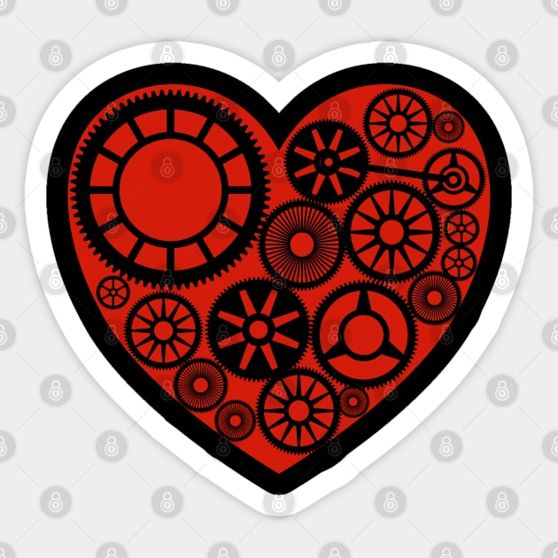 Heart Wheel Gears Engineer Sticker by Miozoto_Design